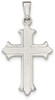 925 Sterling Silver Polished Textured Cross Pendant