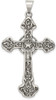 925 Sterling Silver Antiqued Cross Pendant QC4346