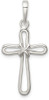 925 Sterling Silver Polished Cross Pendant QC6640