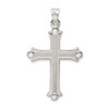 925 Sterling Silver Textured Budded Cross Pendant