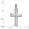Rhodium-Plated 925 Sterling Silver Hollow Reversible Cross Pendant QC5839