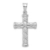 Rhodium-Plated 925 Sterling Silver Hollow Latin Cross Pendant QC5416