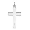 Rhodium-Plated 925 Sterling Silver Satin and Polished Cross Pendant