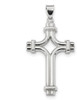 Rhodium-Plated 925 Sterling Silver Polished Fancy Cross Pendant