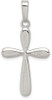 925 Sterling Silver Polished and Textured Cross Pendant QC7235