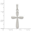925 Sterling Silver Polished and Textured Cross Pendant QC7235