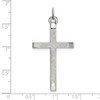 925 Sterling Silver Polished and Textured Cross Pendant QC9052