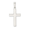 925 Sterling Silver Polished and Matte Finish Cross Pendant