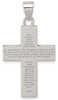 925 Sterling Silver Polished The Lords Prayer Cross Pendant