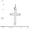 925 Sterling Silver Satin and Diamond-Cut Cross Pendant