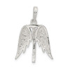 925 Sterling Silver Polished Wings and Cross Pendant