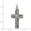 925 Sterling Silver Antiqued Scroll Cross Pendant