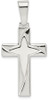 925 Sterling Silver Polished Cross Pendant QC7224