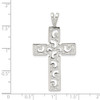 925 Sterling Silver Polished Swirl Cross Pendant