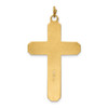 Rhodium-Plated & Yellow 925 Sterling Silver Satin/Polished Corpus Cross Pendant