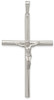 925 Sterling Silver Polished Hollow Crucifix Pendant QC8278