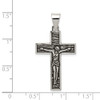 925 Sterling Silver Antiqued and Textured Crucifix Pendant