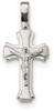 925 Sterling Silver Satin and Polished Crucifix Pendant