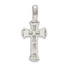 925 Sterling Silver Satin and Polished Crucifix Pendant