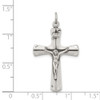 925 Sterling Silver Satin Antiqued Crucifix Pendant