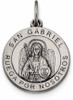 925 Sterling Silver Satin Antiqued Spanish St. Gabriel Medal Pendant