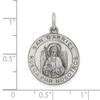 925 Sterling Silver Satin Antiqued Spanish St. Gabriel Medal Pendant