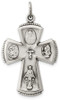 925 Sterling Silver Antiqued Cross Pendant QC3467