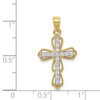 10k Yellow Gold Cubic Zirconia Filigree Cross Pendant 10C1142