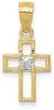 10k Yellow Gold Small Cubic Zirconia Cross Pendant 10C1110