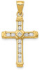 14k Yellow Gold Cubic Zirconia Cross Pendant