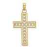 10k Yellow Gold Diamond-cut Filigree Cross Pendant 10k8568