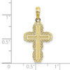 10k Yellow Gold Textured with Lace Trim Cross Pendant