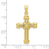 10k Yellow Gold Polished and Textured Cross Pendant