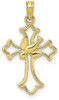 10k Yellow Gold Cut-Out Dove Center Cross Pendant