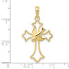 10k Yellow Gold Polished Cross W/Dove Pendant