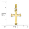 10k Yellow Gold 2-D and Polished CROSS Pendant