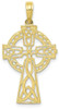 10k Yellow Gold Polished Celtic Cross Pendant