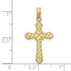 10k Yellow Gold Diamond-Cut Marquise-Shape Cross Pendant
