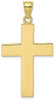 10k Yellow Gold Polished Large Block Cross with Open Back Pendant