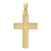 10k Yellow Gold Polished Large Block Cross with Open Back Pendant