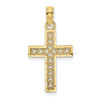 10k Yellow Gold Diamond-cut Filigree Cross Pendant 10k8602