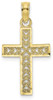 10k Yellow Gold Diamond-cut Filigree Cross Pendant 10k8602