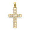 10k Yellow Gold Diamond-cut Filigree Cross Pendant 10k8602