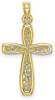 10k Yellow Gold Cross with Filigree Center Pendant