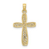 10k Yellow Gold Cross with Filigree Center Pendant