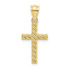 10k Yellow Gold Beaded And Polished Cross Pendant