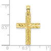 10k Yellow Gold Diamond-Cut Block Cross Pendant