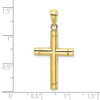 10k Yellow Gold Tubular Cross Pendant 10k8502