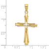 10k Yellow Gold Polished Solid Cross Pendant