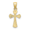 10k Yellow Gold Solid Textured Cross Pendant